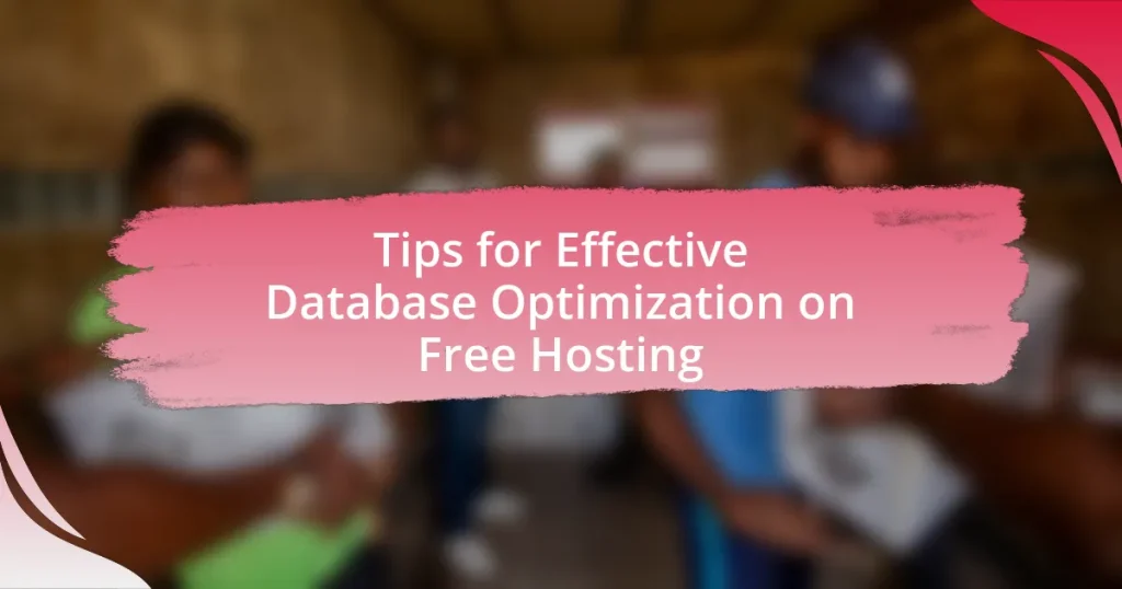 Tips for Effective Database Optimization on Free Hosting