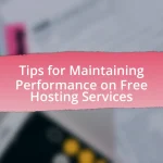 Tips for Maintaining Performance on Free Hosting Services