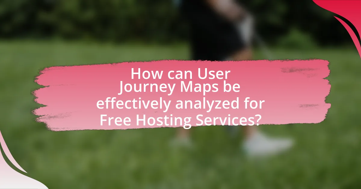 How can User Journey Maps be effectively analyzed for Free Hosting Services?