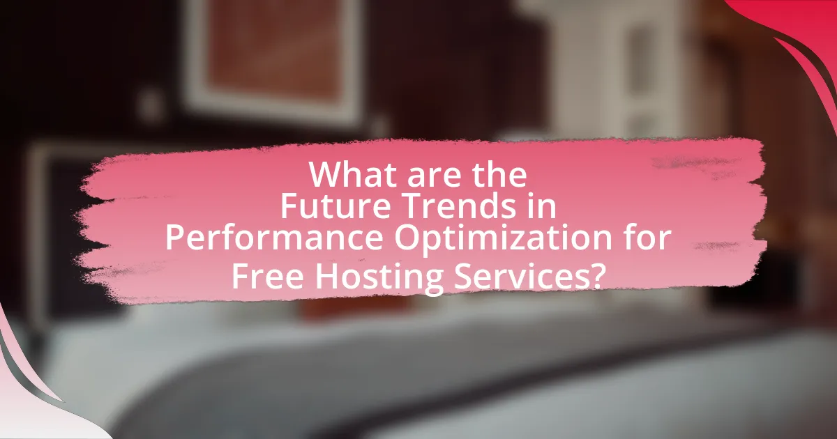 What are the Future Trends in Performance Optimization for Free Hosting Services?
