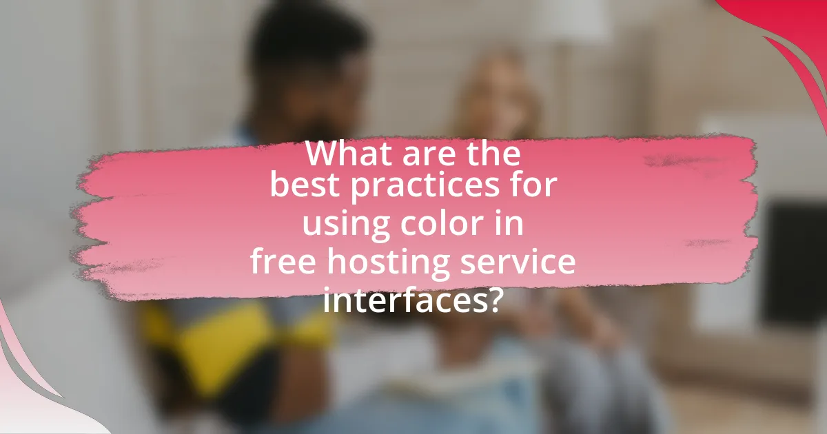 What are the best practices for using color in free hosting service interfaces?