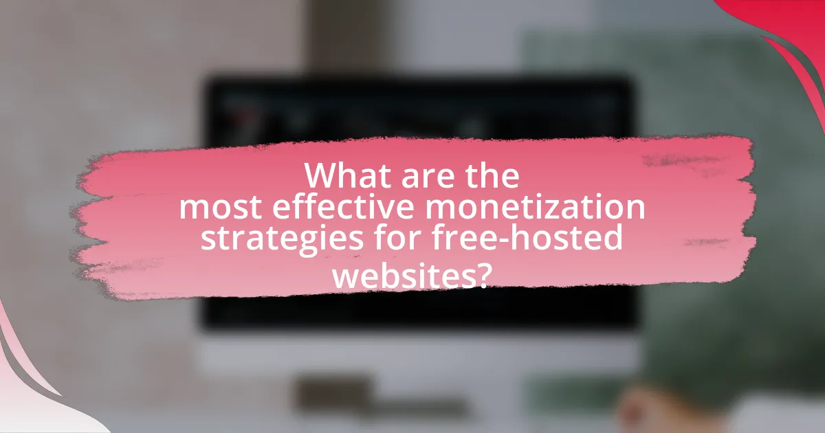 What are the most effective monetization strategies for free-hosted websites?