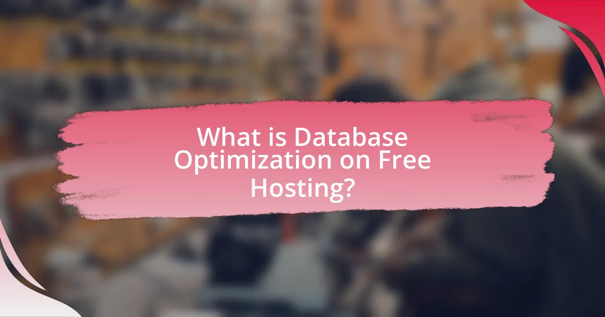 What is Database Optimization on Free Hosting?